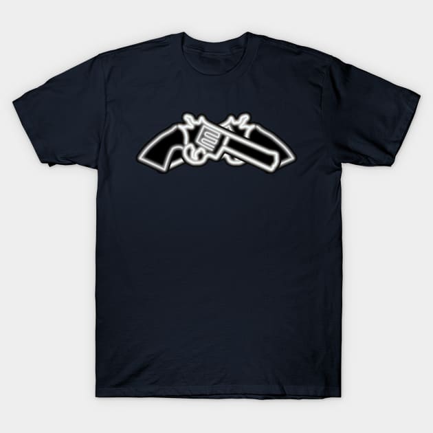 Neon Crossed Revolvers T-Shirt by gkillerb